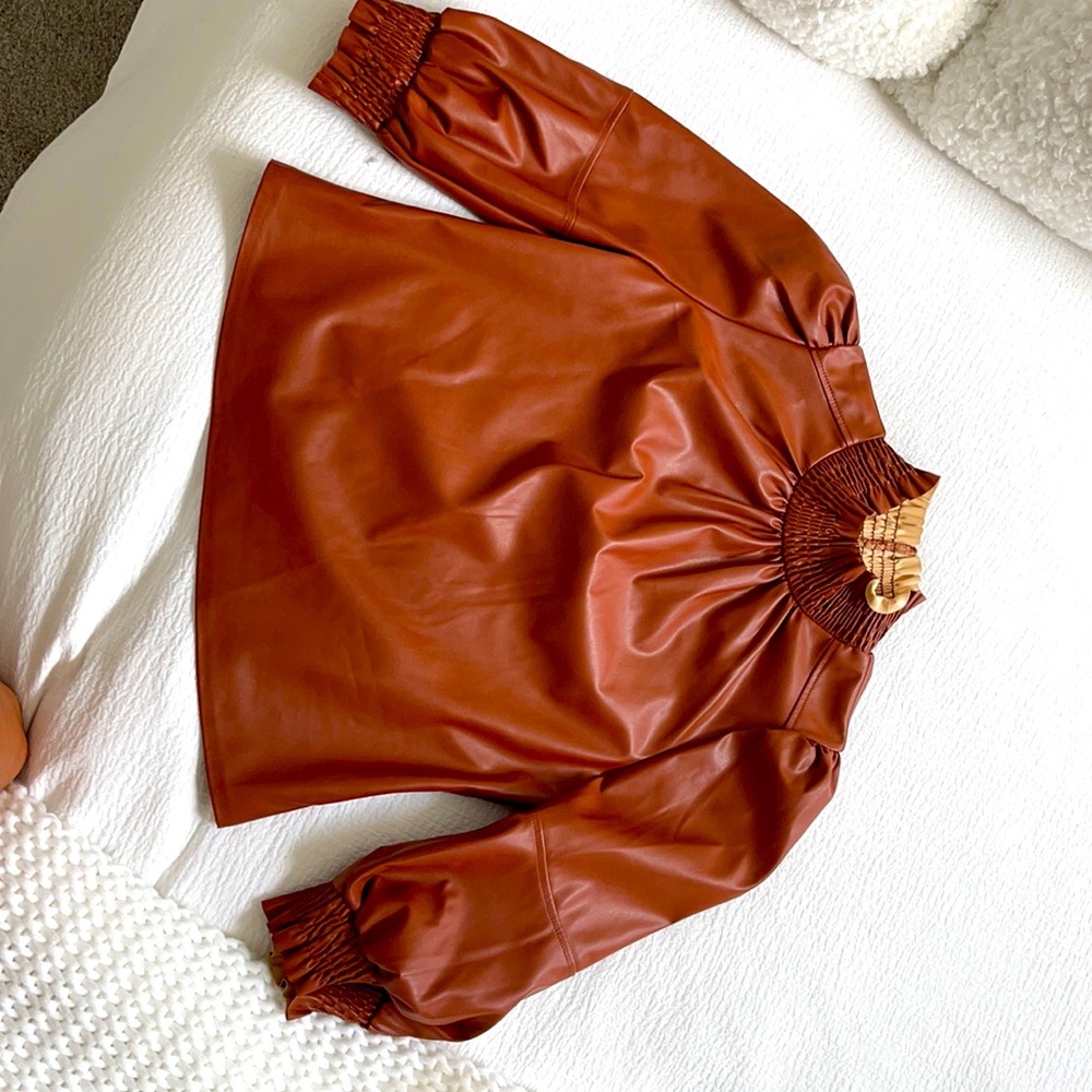 Inc. brand faux leather top. Size M